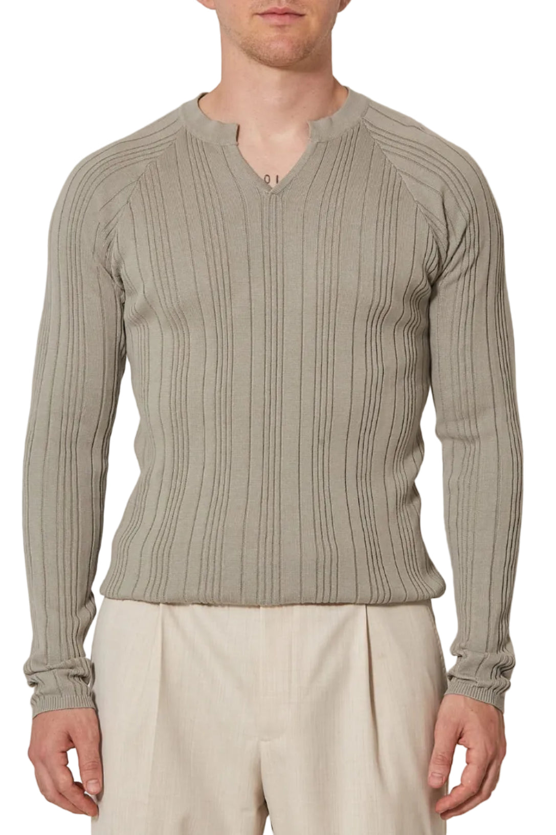 Fine Ribbed Henley Mint (Pre Order)