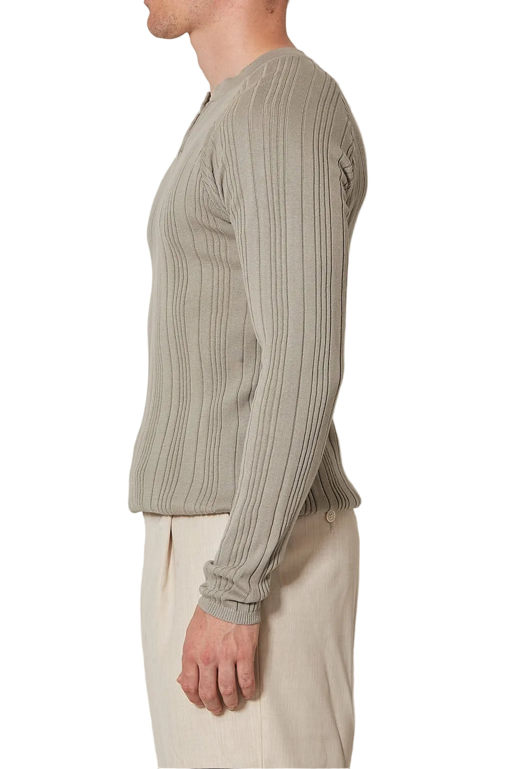 Fine Ribbed Henley Mint (Pre Order)