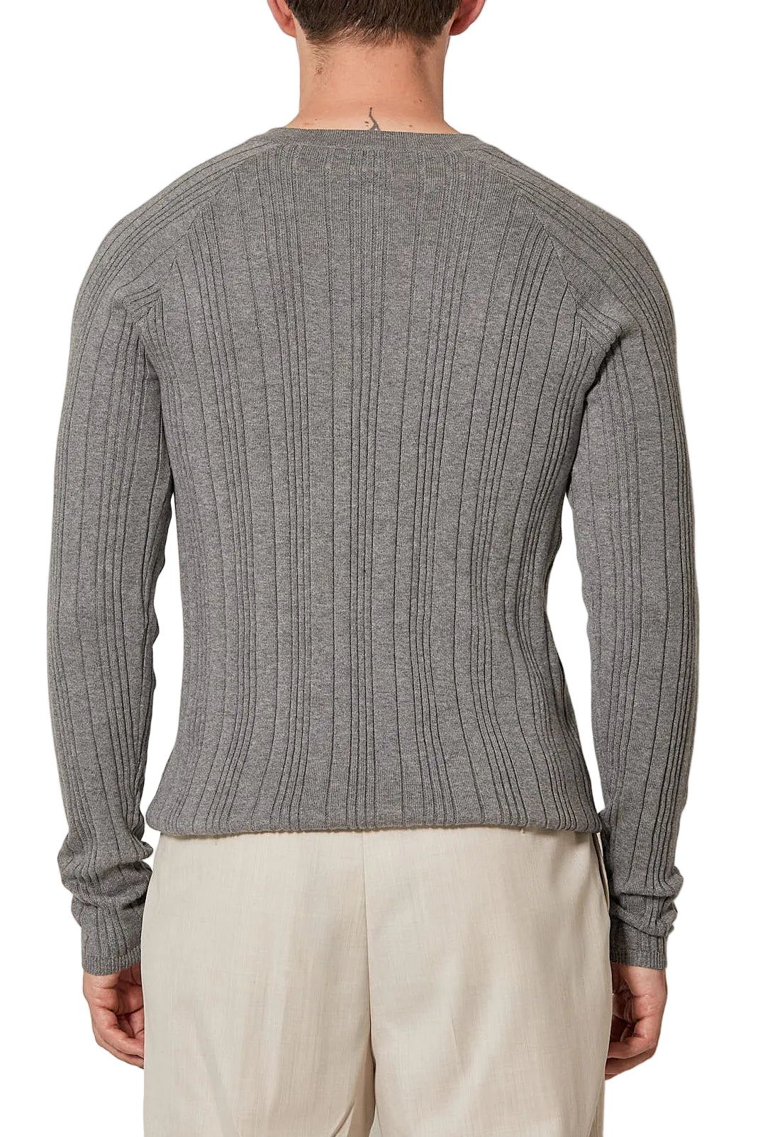 Fine Ribbed Henley Grau (Pre Order)