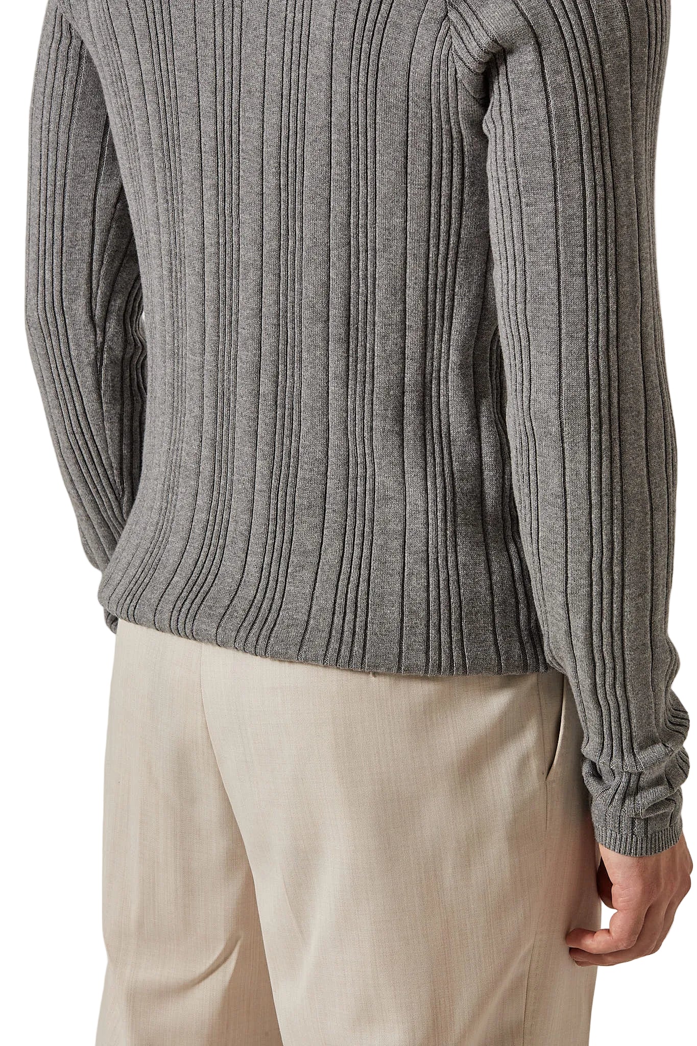 Fine Ribbed Henley Grau (Pre Order)