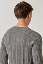 Fine Ribbed Henley Grau (Pre Order)